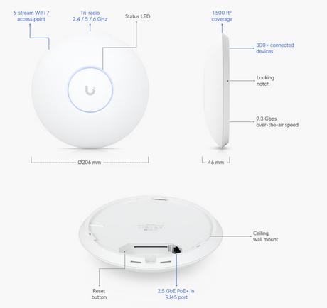 Ubiquiti Networks U7 Pro WiFi 7 Access Point U7-PRO-US